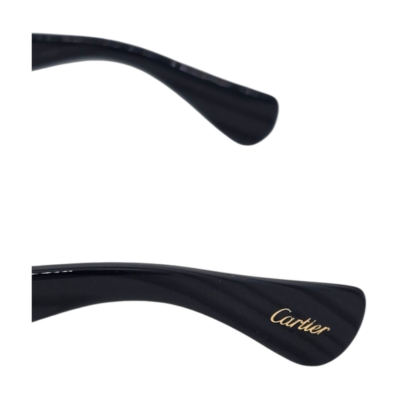 CARTIER.....Elegant CARTIER DARK STRIPED Sunglasses with Gold Accents - Picture 8 of 12